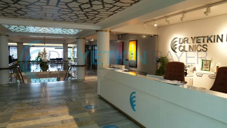 Reception area of Dr. Yetkin Bayer Clinics in Ulus, Istanbul